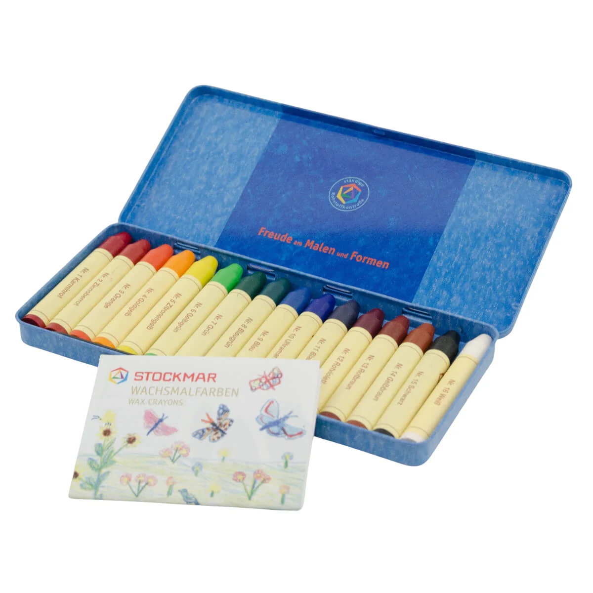 STOCKMAR Wax Stick Crayons - 16 Sticks in Tin, Extended Standard Mix - Image 3