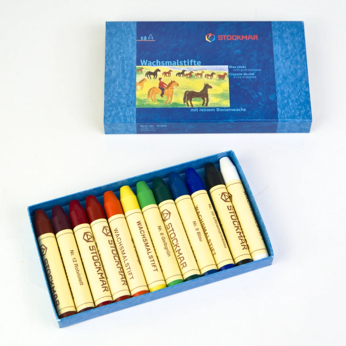 STOCKMAR Wax Stick Crayons 12 Sticks in Cardboard Box