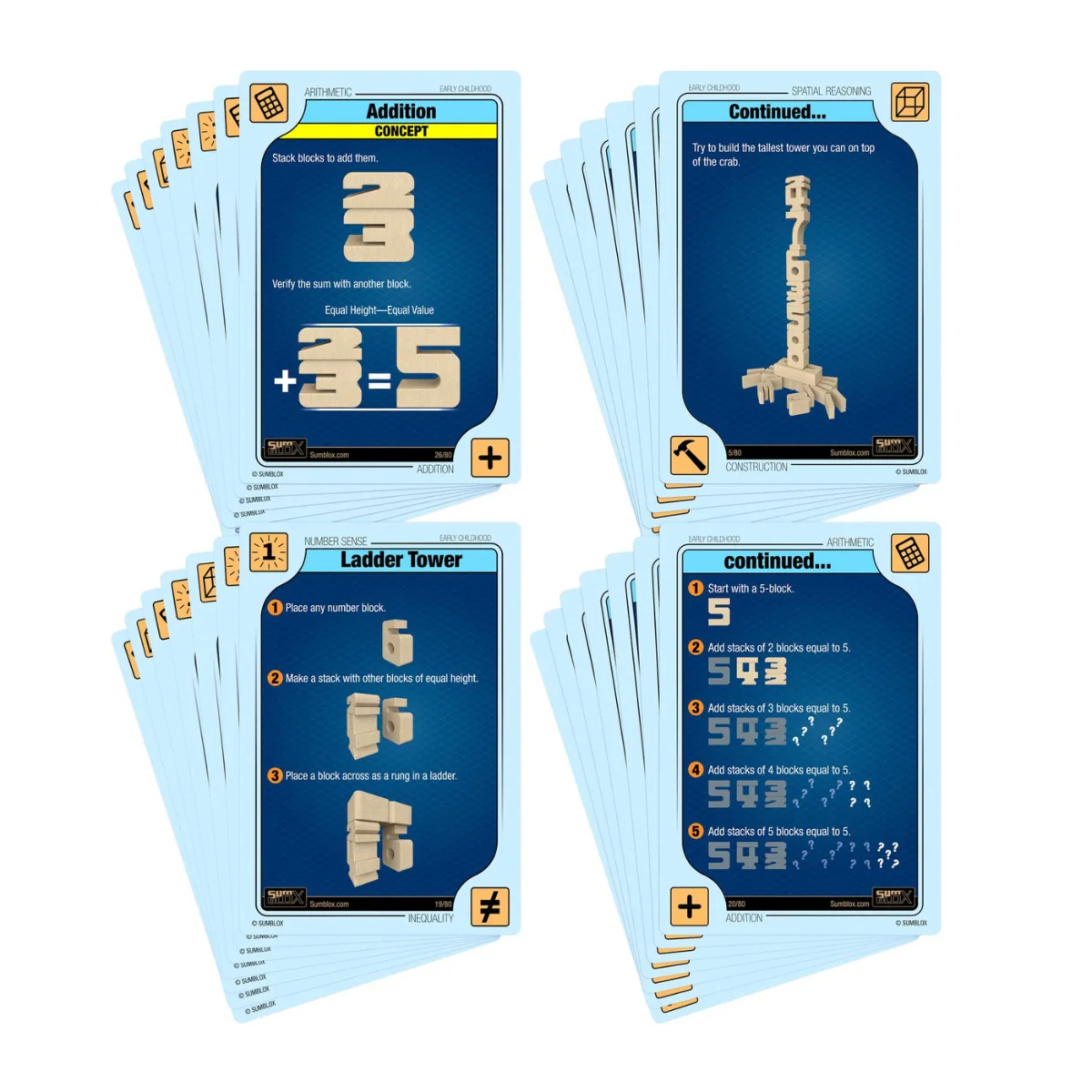 SumBlox Minis Basic Set 80 Blocks & 80 Activity Cards - Image 4