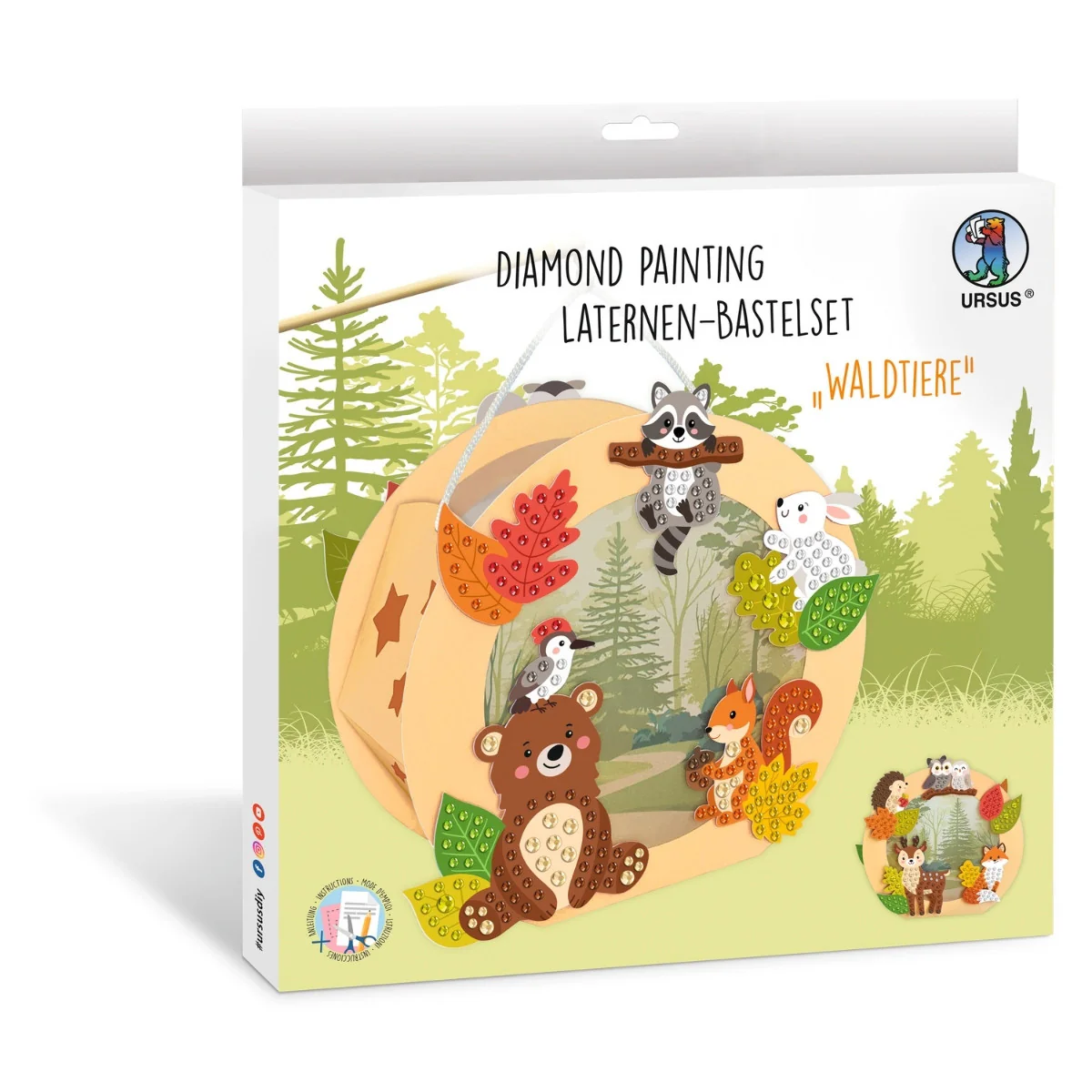 URSUS Diamond Painting Paper Lantern Kit - Forest Animals - Image 3