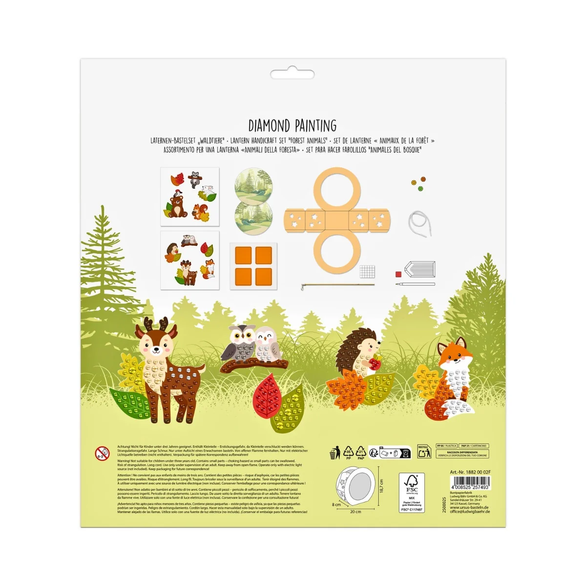 URSUS Diamond Painting Paper Lantern Kit - Forest Animals - Image 5