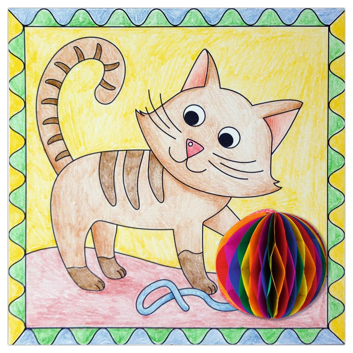 URSUS Colouring Pages with 3D Honeycomb Ball - 6 Sheets - Farm - Image 4