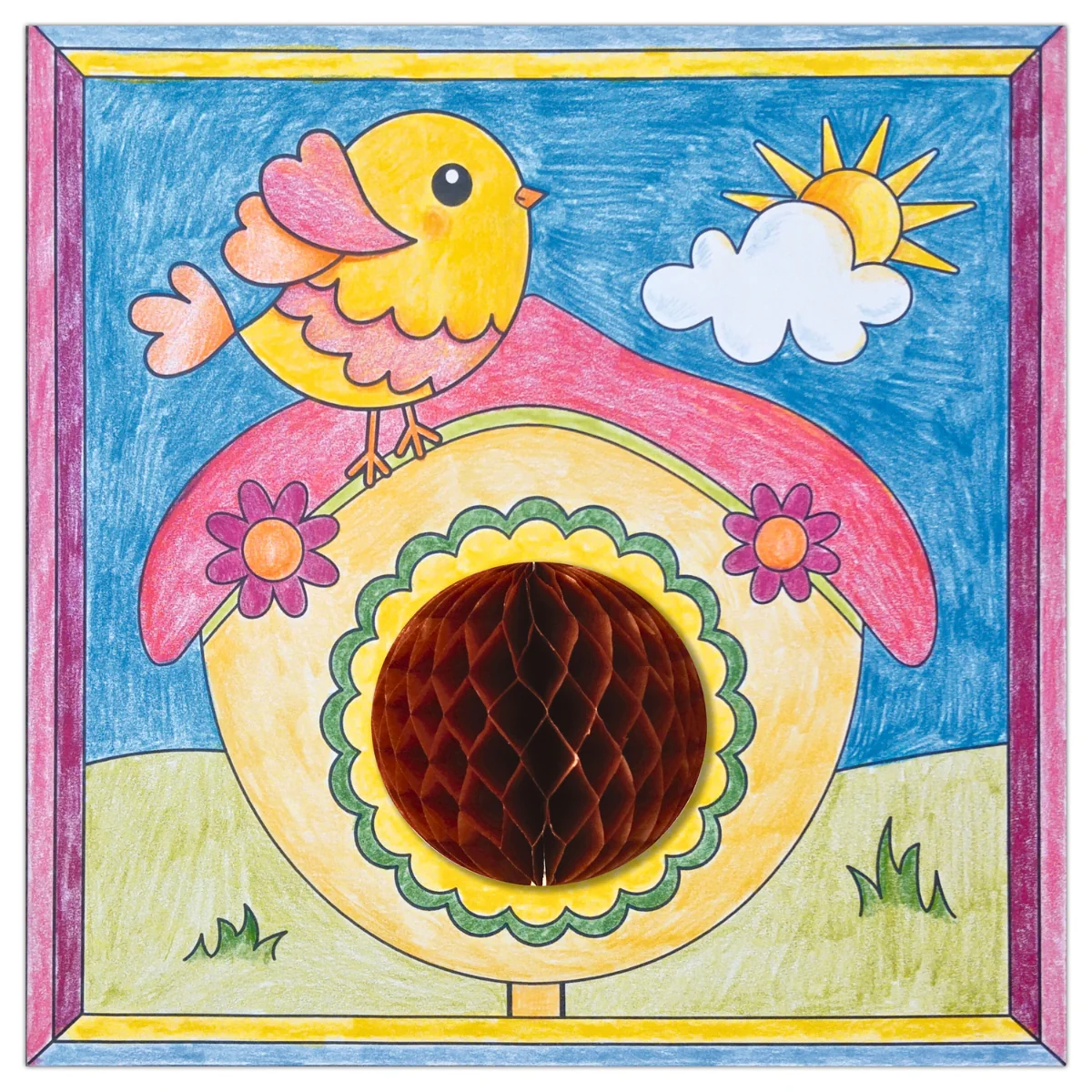 URSUS Colouring Pages with 3D Honeycomb Ball - 6 Sheets - Spring - Image 4