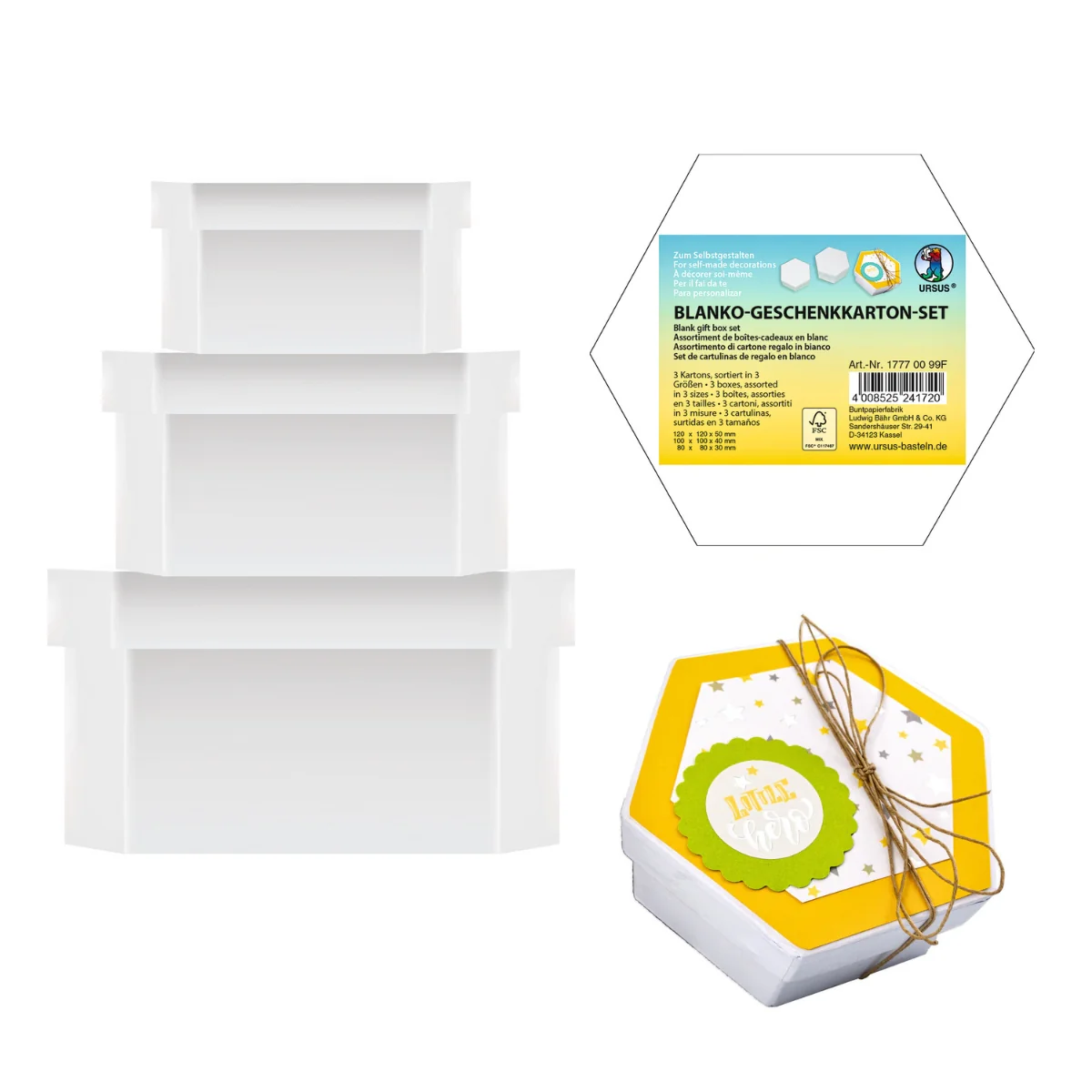 URSUS Hexagonal Gift Boxes Kit - Set of 3 - Image 2