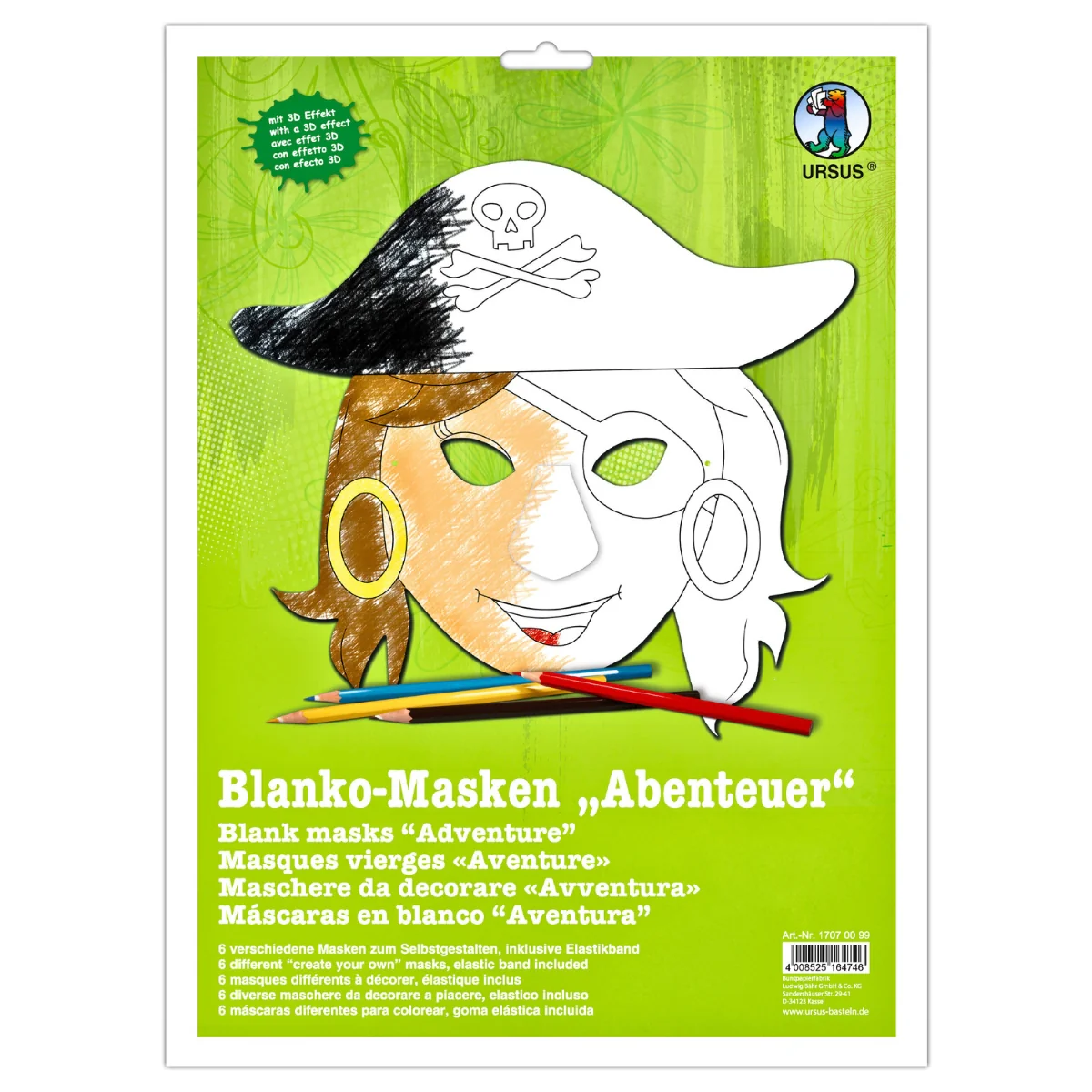 URSUS Paper Mask Kit - Set of 6 - Adventure