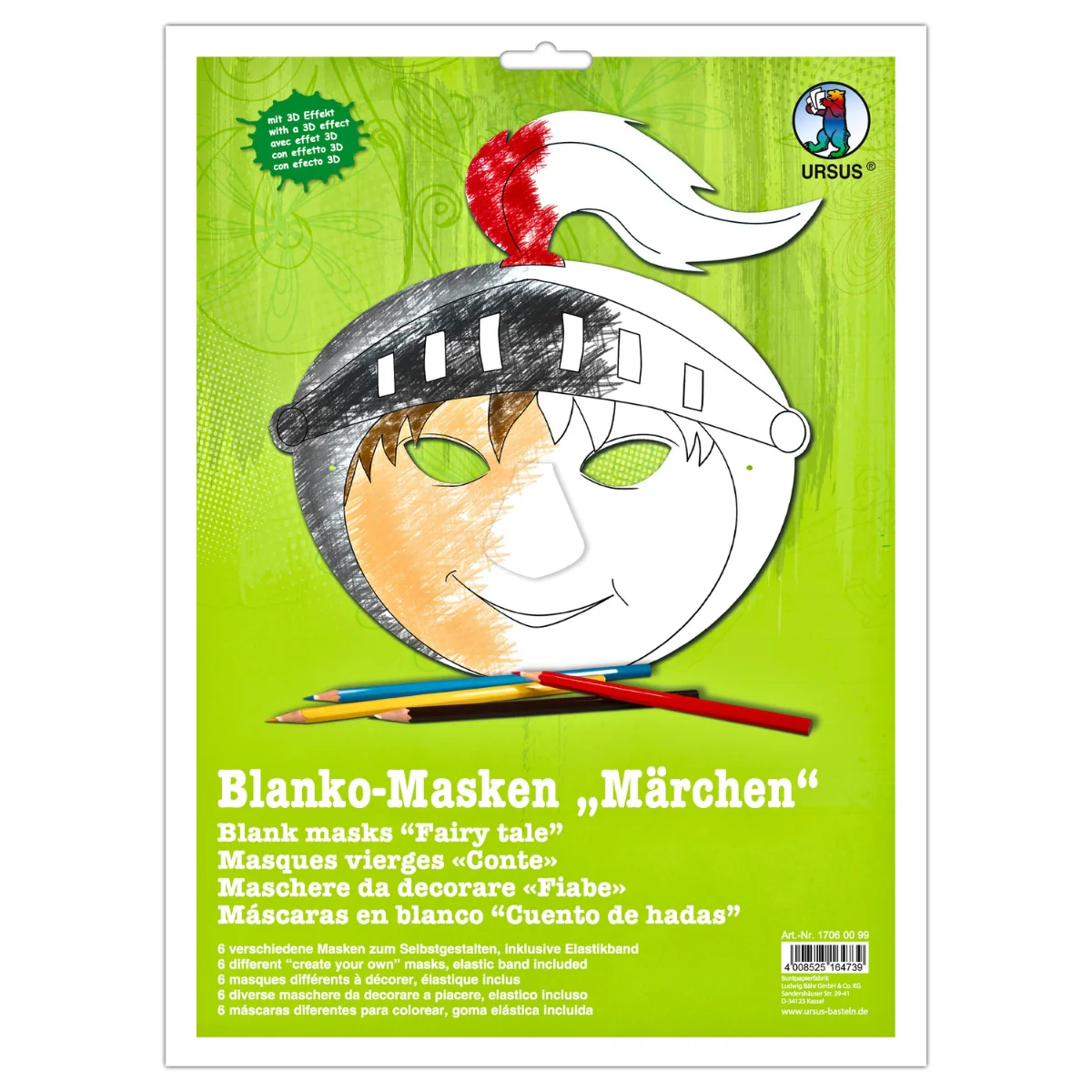 URSUS Paper Masks Kit - Set of 6 - Fairytale