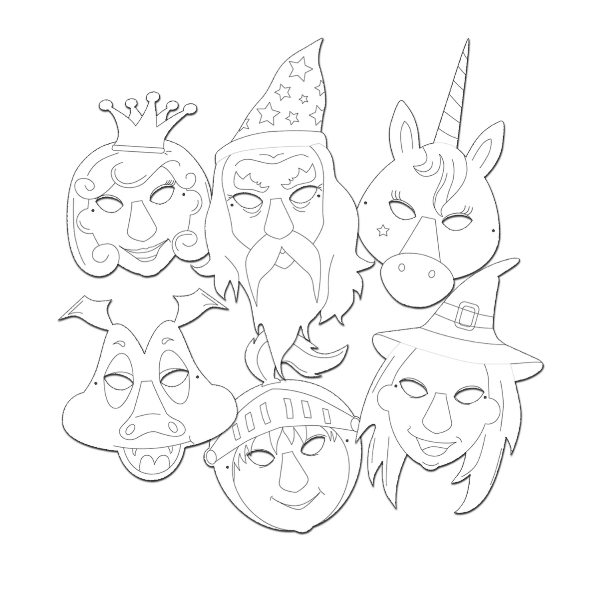 URSUS Paper Masks Kit - Set of 6 - Fairytale - Image 2