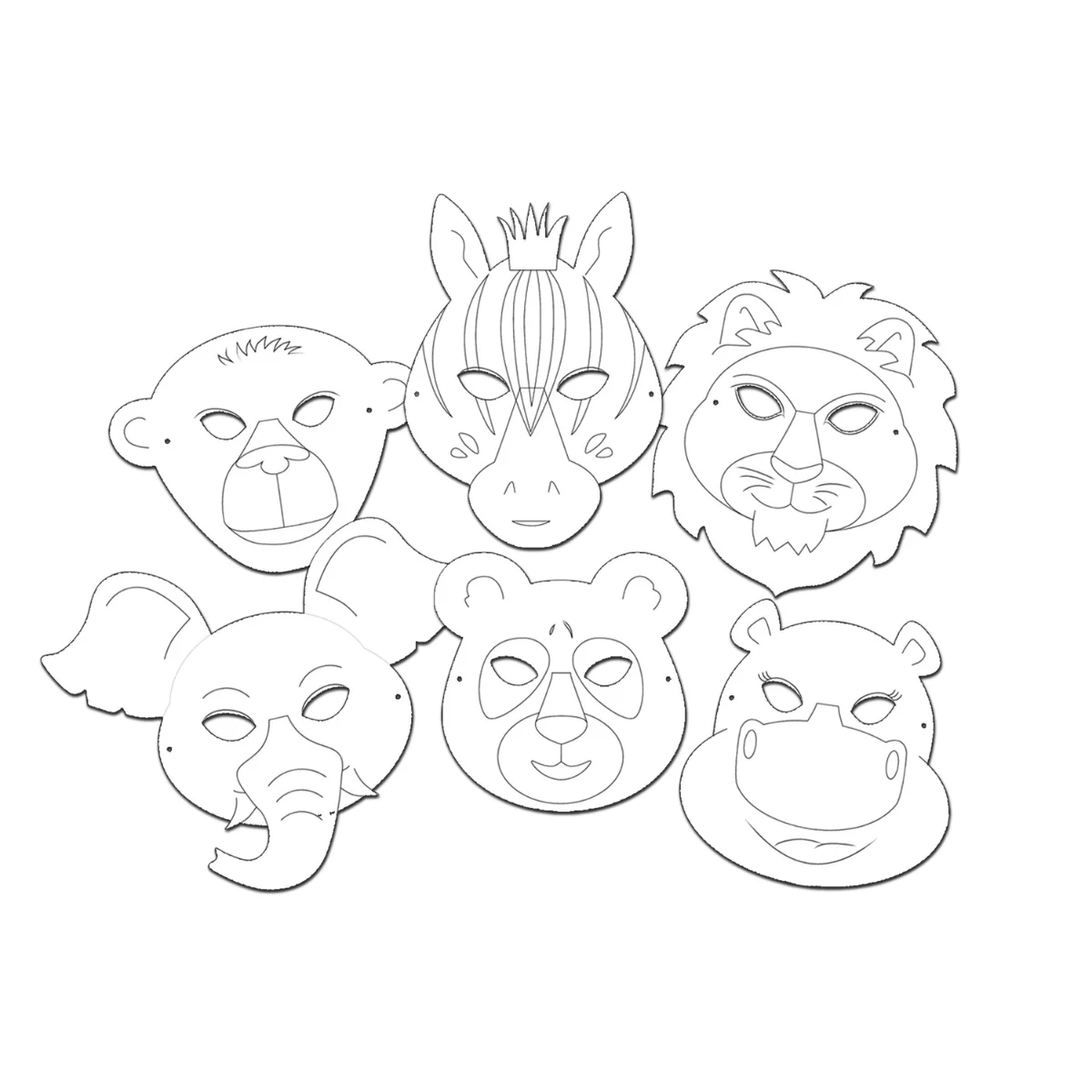 URSUS Paper Masks Kit - Set of 6 - Forest Animals - Image 2