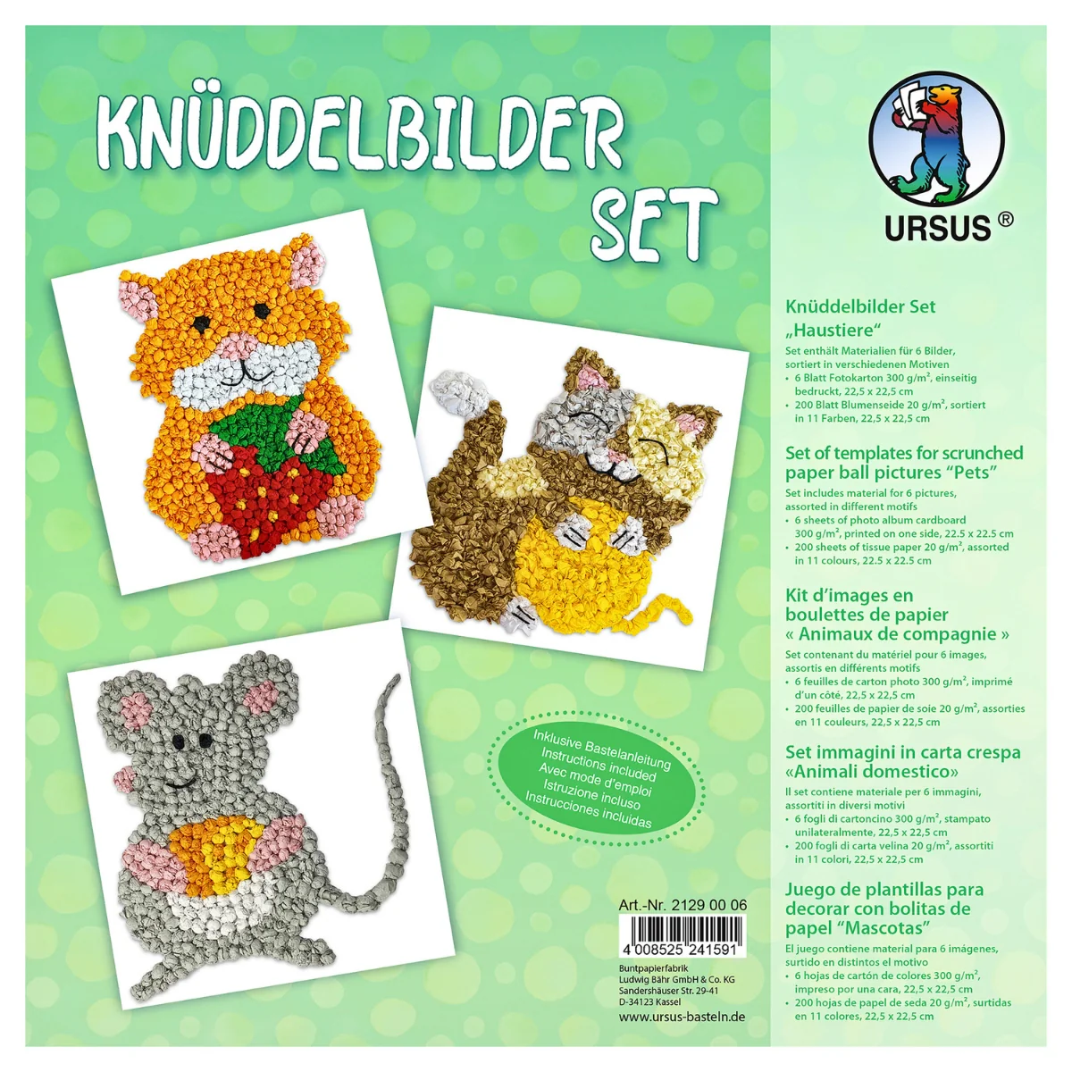 URSUS Scrunched Tissue Picture Kit - Set of 6 - Pets - Image 10