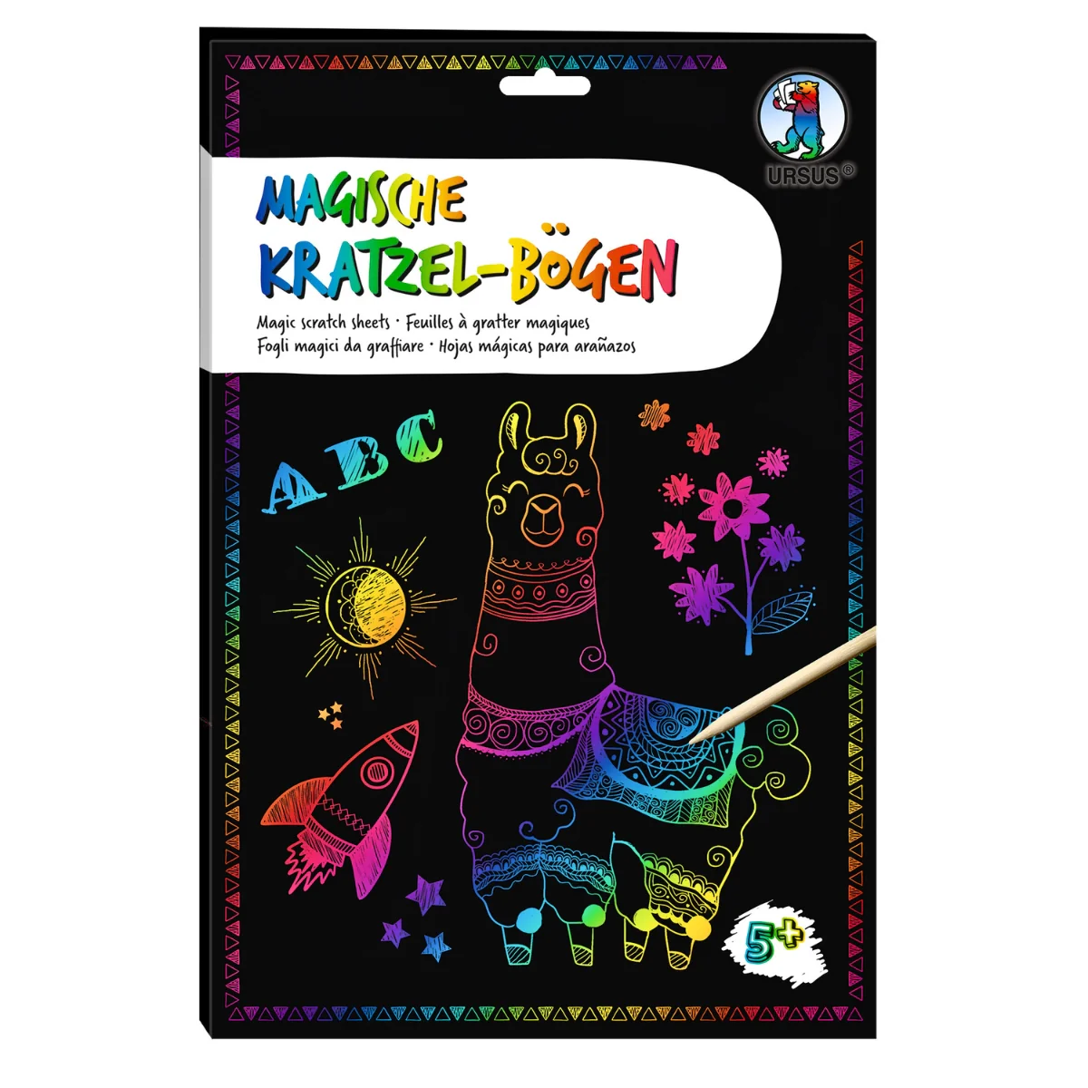 URSUS Scratch Art Paper - 10 Sheets - Rainbow, A4 - Image 3
