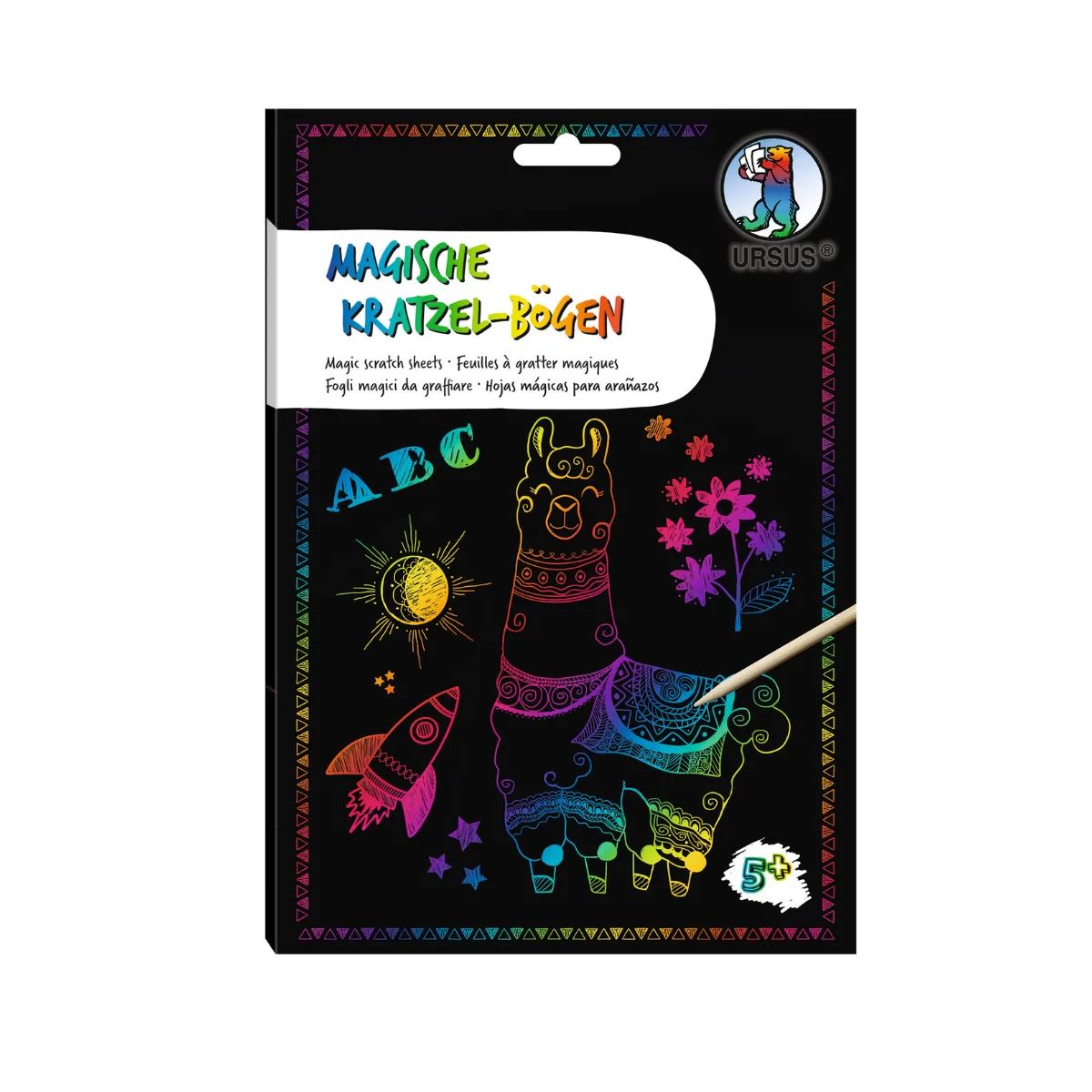 URSUS Scratch Art Paper - 10 Sheets - Rainbow, A5 - Image 3