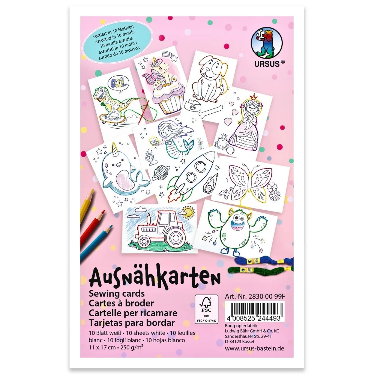 URSUS Sewing Card Templates - Set of 10