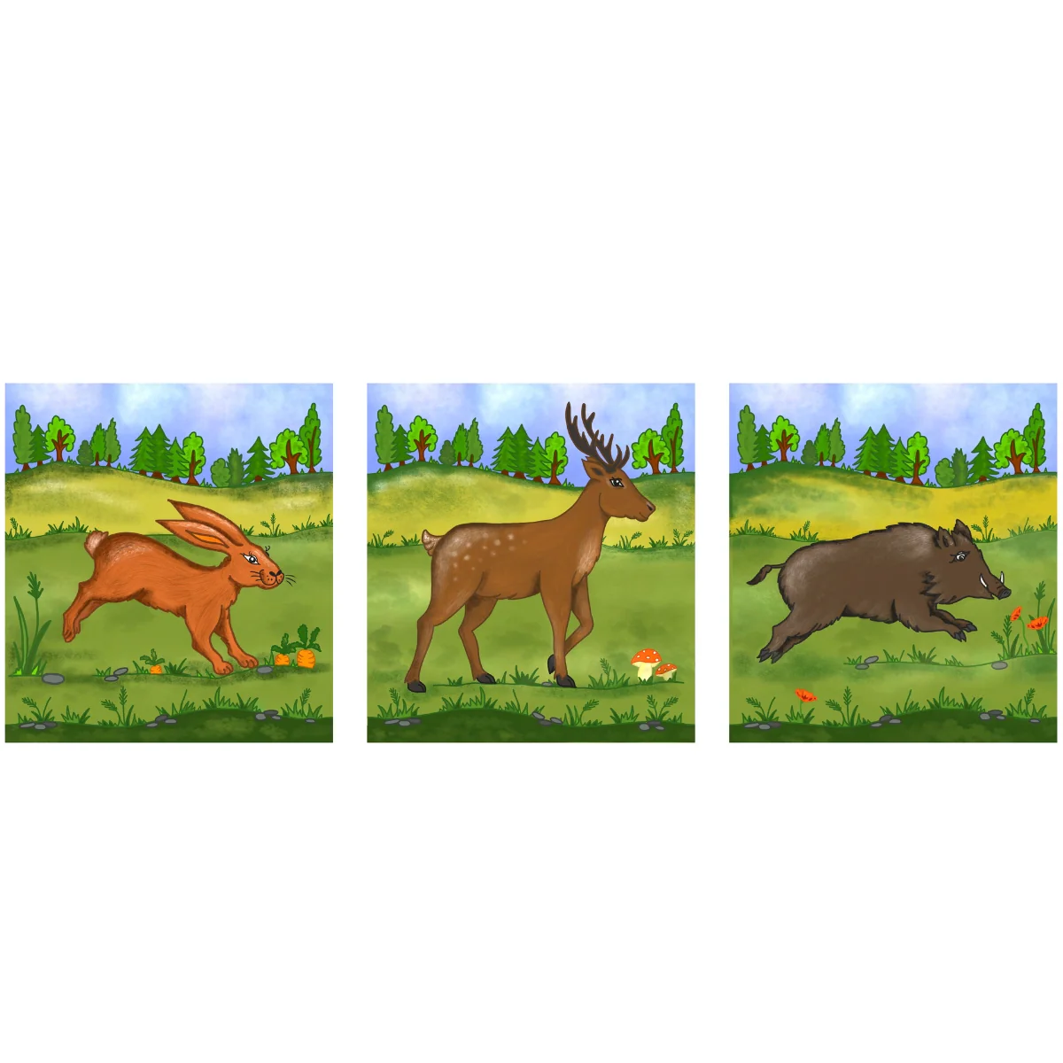 VAH Wooden Trio Target for Suction Arrows - Forest