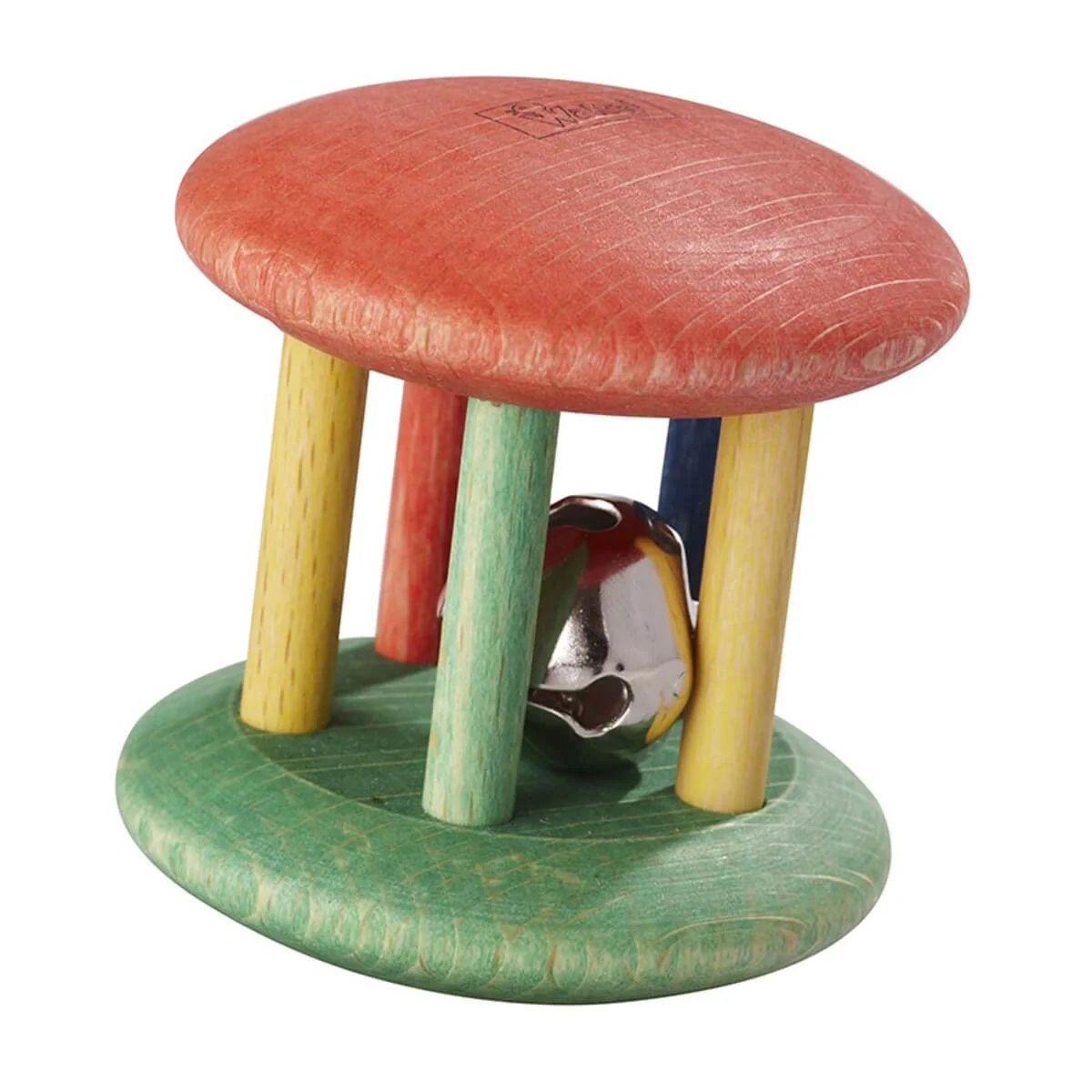Walter Grasping Toy Rattle Cage Rattle - Jingle Bell - plant-based dyes