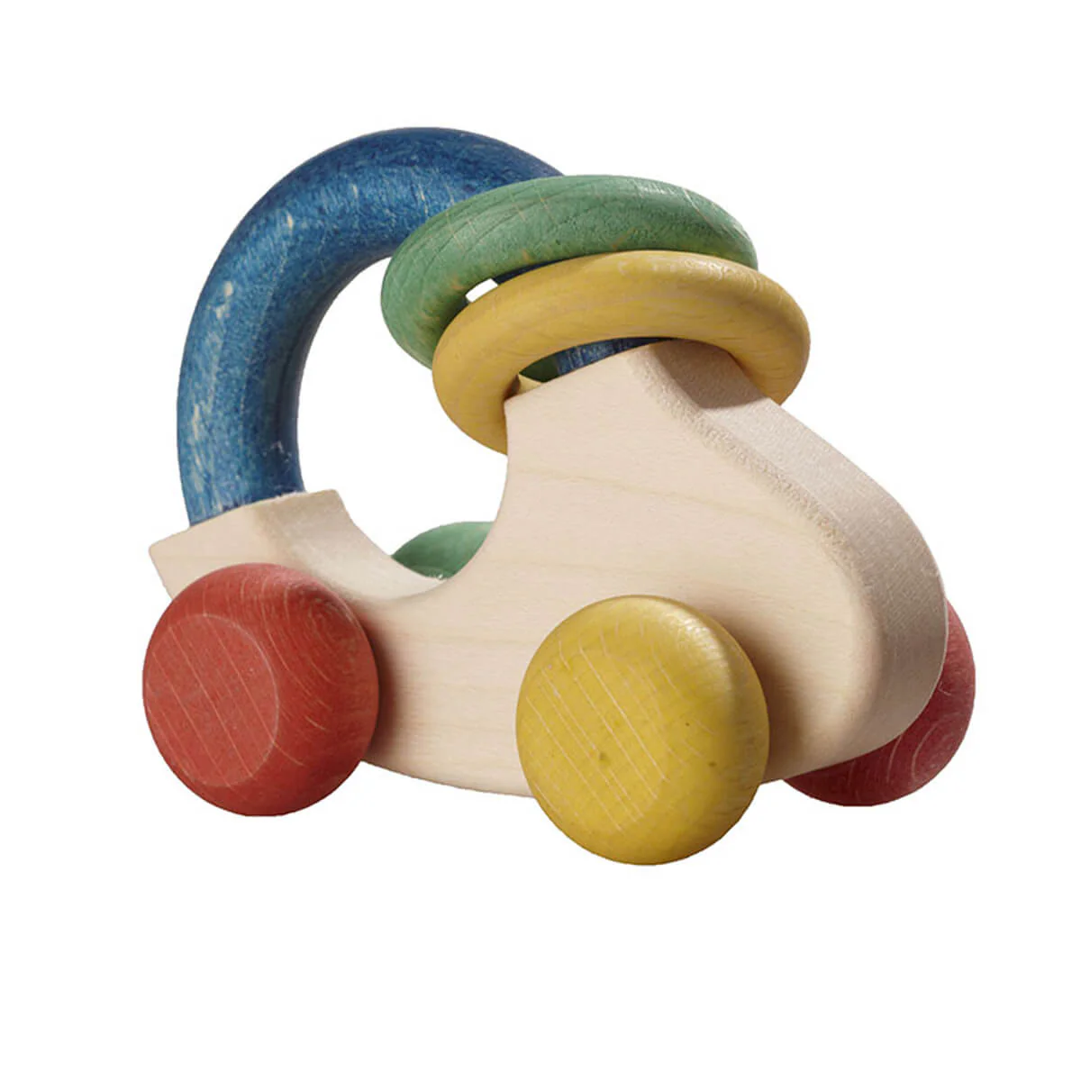 Walter Grasping Toy Rattle - Grip-n-Car - plant-based dyes