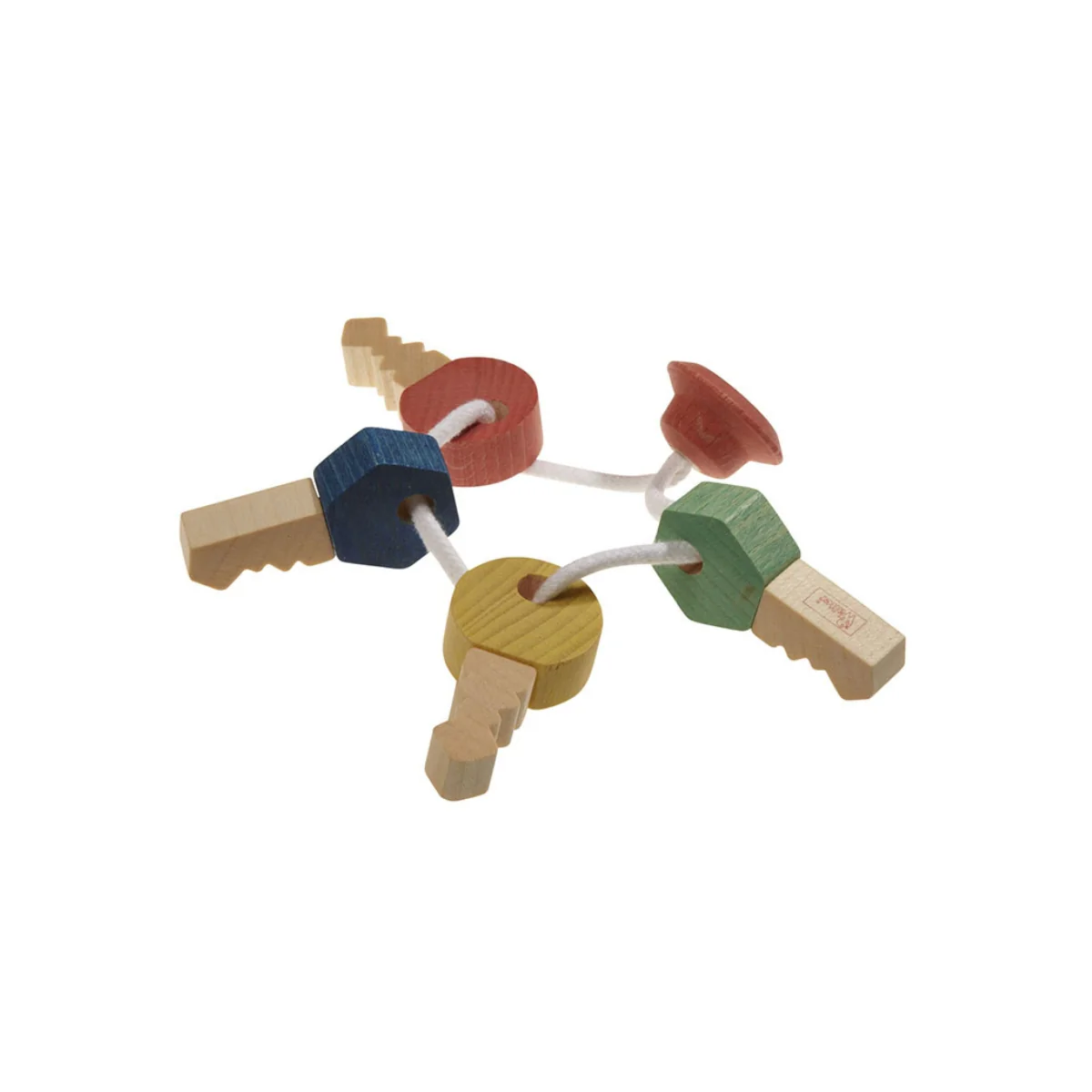 Walter Grasping Toy Rattle Wooden - Key Chain - plant-based dyes